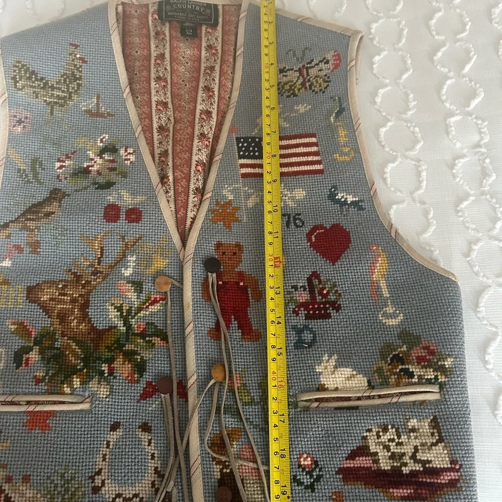 Ralph Lauren Kids Embroidered Vest with Blue and Red Accents - Picture 12 of 14